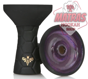 Bee hookah Phunnel Inside Glazed Black Amethyst Чашка за наргиле