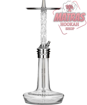 Наргиле MOZE VARITY Lounge Silver Steel Clear Wavy Frosted